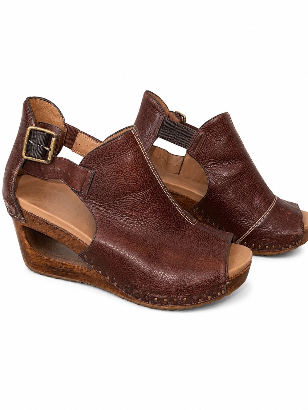 Dansko Handcrafted in Brazil Leather Wedge Sandals